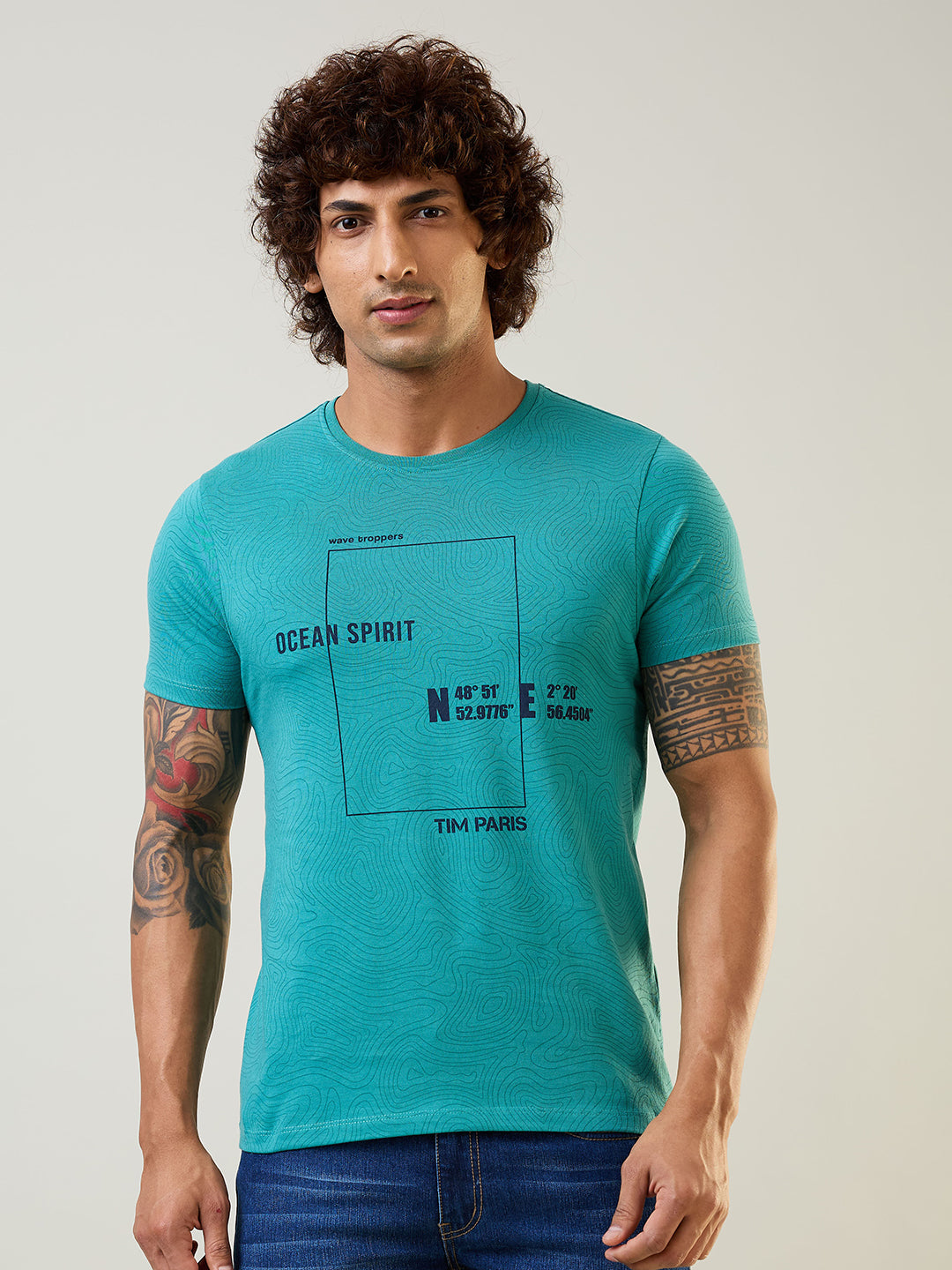 Lagoon Blue AOP Print T-Shirt