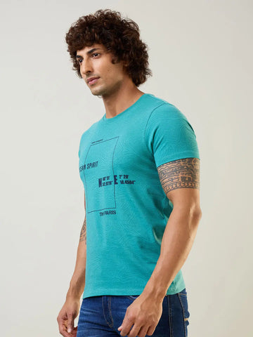 Lagoon Blue AOP Print T-Shirt Tim Paris