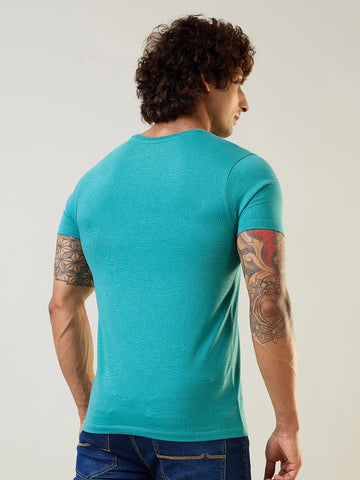Lagoon Blue AOP Print T-Shirt Tim Paris
