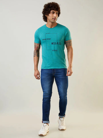 Lagoon Blue AOP Print T-Shirt Tim Paris