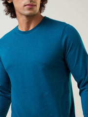 Teal Solid Full Sleeve T-Shirt