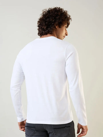 White Solid Full Sleeve T-Shirt Tim Paris