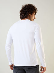 White Solid Full Sleeve T-Shirt