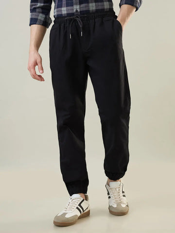 Black Regular Fit Joggers Tim Paris