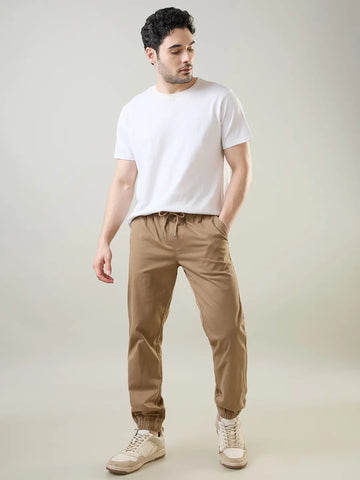Brown Regular Fit Jogger Tim Paris