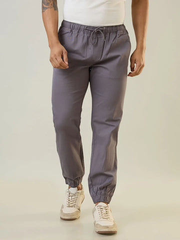 Grey Regular Fit Joggers Tim Paris