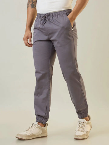 Grey Regular Fit Joggers Tim Paris