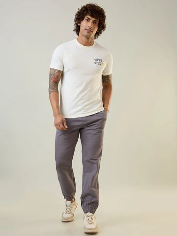 Grey Regular Fit Joggers Tim Paris
