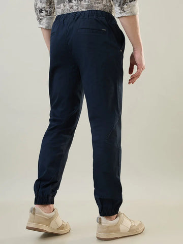 Navy Blue Regular Fit Joggers Tim Paris