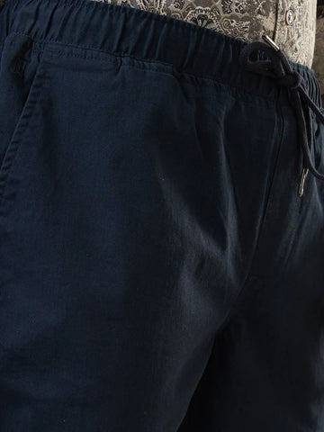 Navy Blue Regular Fit Joggers Tim Paris