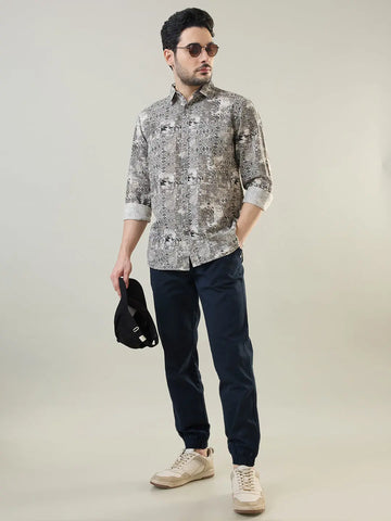 Navy Blue Regular Fit Joggers Tim Paris
