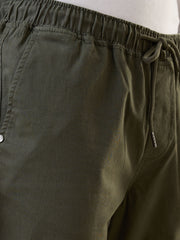Men'S Olive Green  Regular Fit Jogger