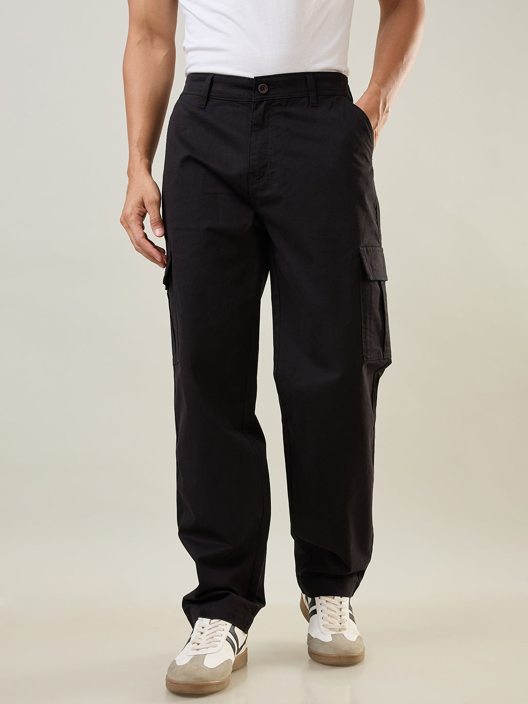 Black Relaxed Fit Cargo Pants