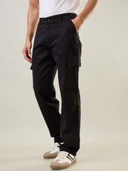 Black Relaxed Fit Cargo Pants