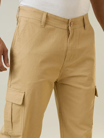 Khaki Relaxed Fit Cargo Pants Tim Paris