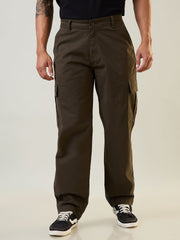 Olive Green Relaxed Fit Cargo Pants