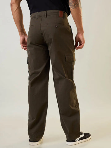 Olive Green Relaxed Fit Cargo Pants Tim Paris