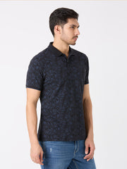 Black Printed Regular Fit T-Shirt