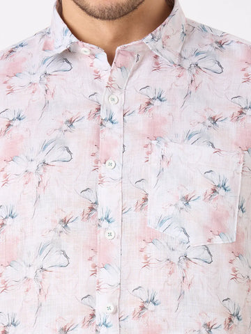 Lavender Printed Regular Fit Shirt TIM PARIS
