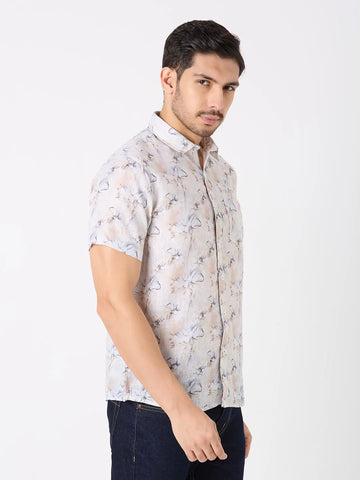 Mint Printed Regular Fit Shirt TIM PARIS