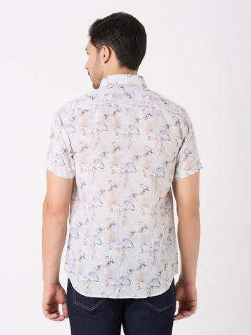 Mint Printed Regular Fit Shirt TIM PARIS