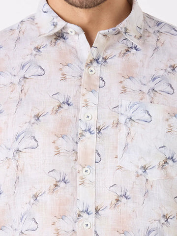 Mint Printed Regular Fit Shirt TIM PARIS