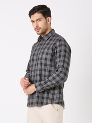Black Checkered Regular Fit Shirt