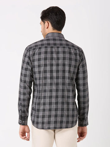 Black Checkered Regular Fit Shirt TIM PARIS