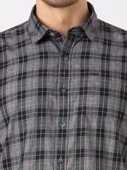 Black Checkered Regular Fit Shirt