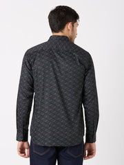 Black Printed Regular Fit Shirt