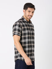 Black Checkered Regular Fit Shirt