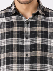 Black Checkered Regular Fit Shirt