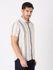 White Striped Regular Fit Shirt
