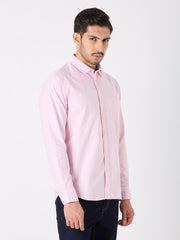 Pink Striped Regular Fit Shirt