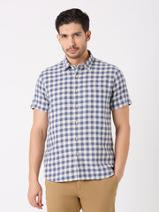 Blue Checkered Regular Fit Shirt