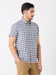 Blue Checkered Regular Fit Shirt