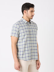 Blue Checkered Regular Fit Shirt