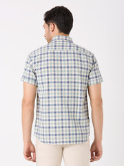 Blue Checkered Regular Fit Shirt