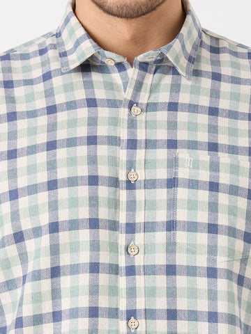 Blue Checkered Regular Fit Shirt TIM PARIS