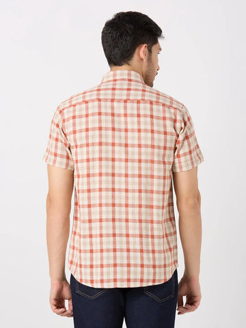 Rust Checkered Regular Fit Shirt TIM PARIS