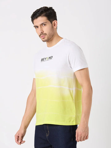 White Printed Regular Fit T-Shirt TIM PARIS