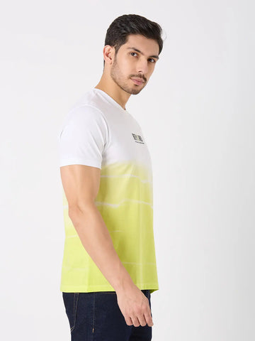 White Printed Regular Fit T-Shirt TIM PARIS