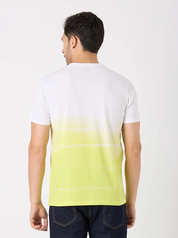 White Printed Regular Fit T-Shirt TIM PARIS