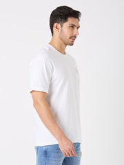 White Printed Relaxed Fit T-Shirt