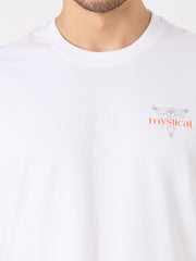 White Printed Relaxed Fit T-Shirt