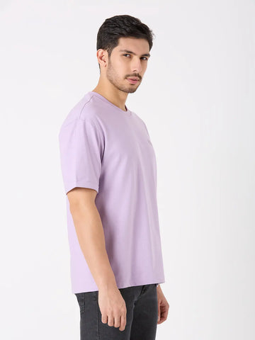 Purple Printed Relaxed Fit T-Shirt TIM PARIS