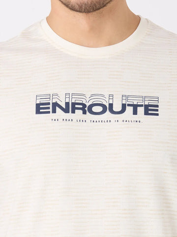 Off White Printed Regular Fit T-Shirt TIM PARIS