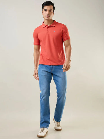 Rust Solid Polo T-Shirt Tim Paris