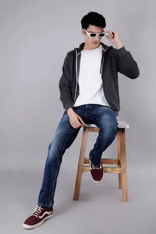 Black Oyester Zipper Hoodie Tim Paris