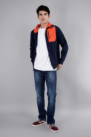 Dress Blue Full Sleeve Zipper Hoodie Tim Paris